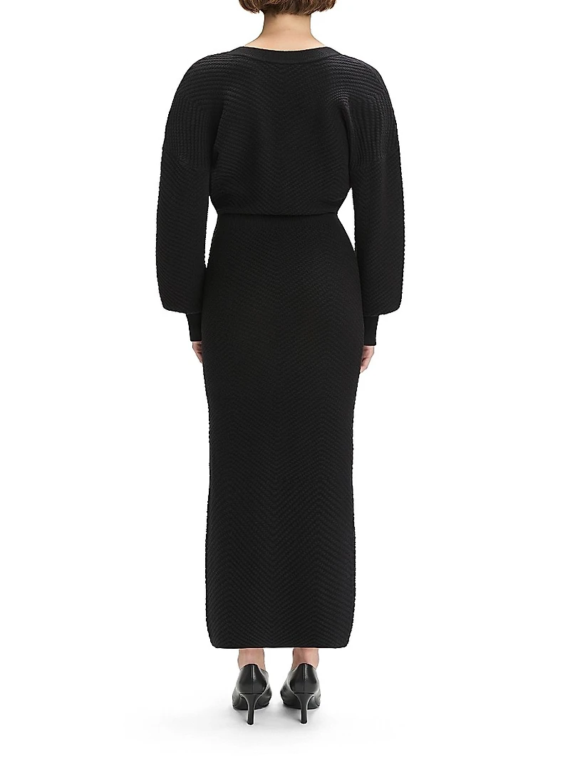 Ava Long-Sleeve Midi-Sweaterdress