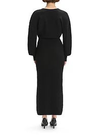 Ava Long-Sleeve Midi-Sweaterdress