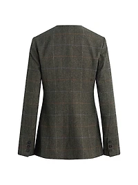 The Spencer Plaid Collarless Jacket