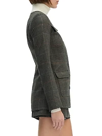 The Spencer Plaid Collarless Jacket