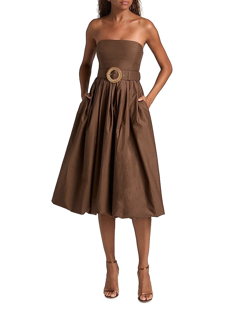 Anisha Strapless Bubble Skirt Midi-Dress