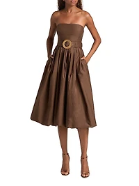 Anisha Strapless Bubble Skirt Midi-Dress