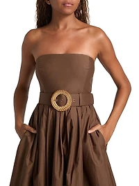 Anisha Strapless Bubble Skirt Midi-Dress