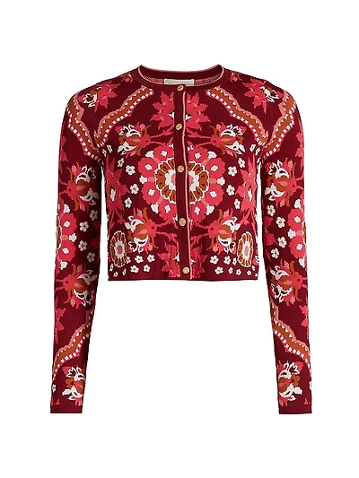 Ila Patterned Knit Crop Cardigan