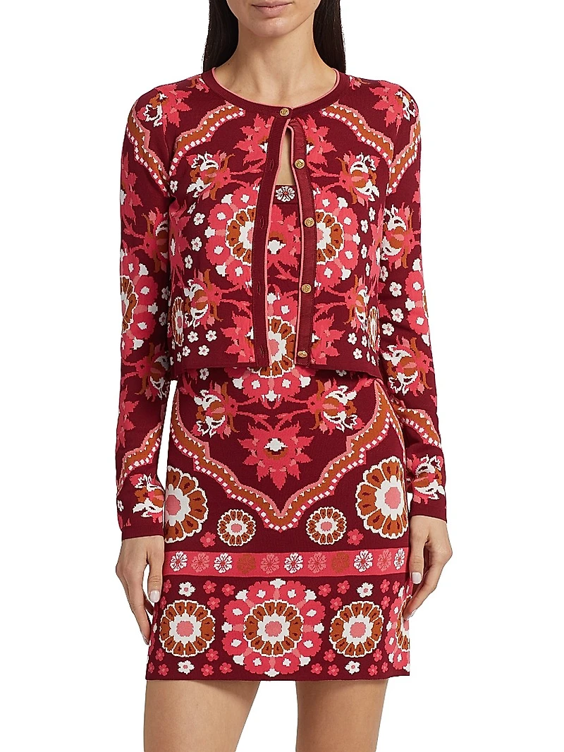 Ila Patterned Knit Crop Cardigan