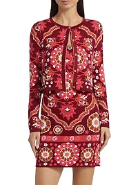 Ila Patterned Knit Crop Cardigan