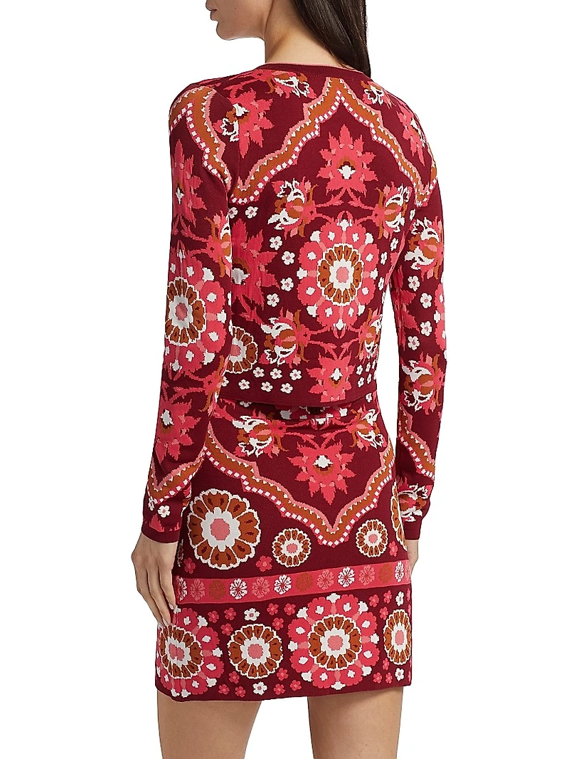 Ila Patterned Knit Crop Cardigan