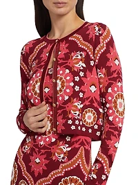 Ila Patterned Knit Crop Cardigan