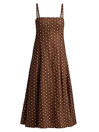 Gimlet Polka Dot Linen Midi-Dress