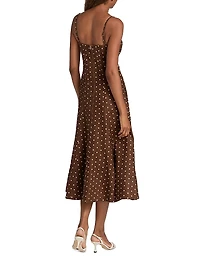 Gimlet Polka Dot Linen Midi-Dress