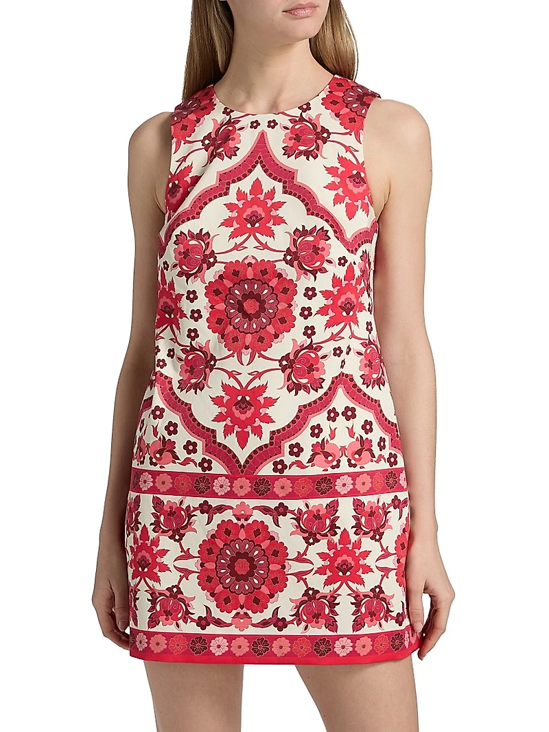 Mackenzie Printed Stretch-Cotton Sleeveless Minidress