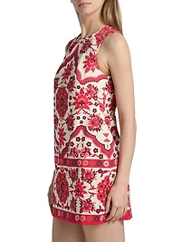 Mackenzie Printed Stretch-Cotton Sleeveless Minidress