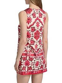 Mackenzie Printed Stretch-Cotton Sleeveless Minidress
