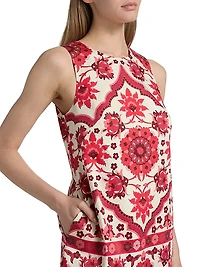 Mackenzie Printed Stretch-Cotton Sleeveless Minidress