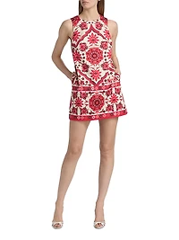 Mackenzie Printed Stretch-Cotton Sleeveless Minidress