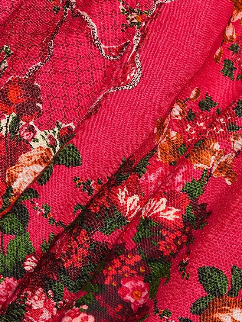 Tully Floral Linen Off-the-Shoulder Minidress