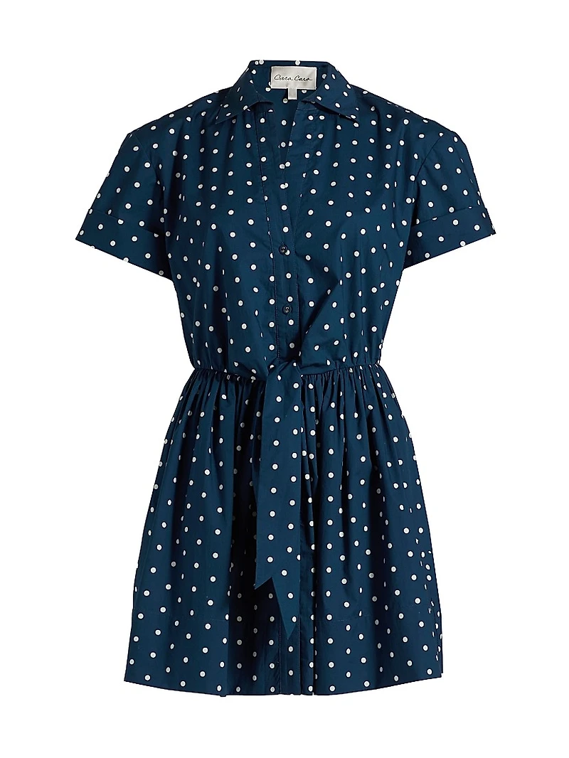 Asbury Polka Dot Cotton Poplin Mini Shirtdress