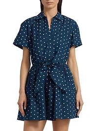 Asbury Polka Dot Cotton Poplin Mini Shirtdress