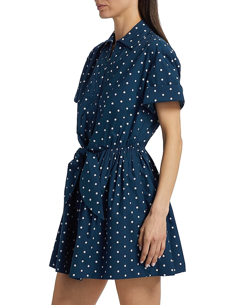 Asbury Polka Dot Cotton Poplin Mini Shirtdress