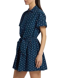 Asbury Polka Dot Cotton Poplin Mini Shirtdress