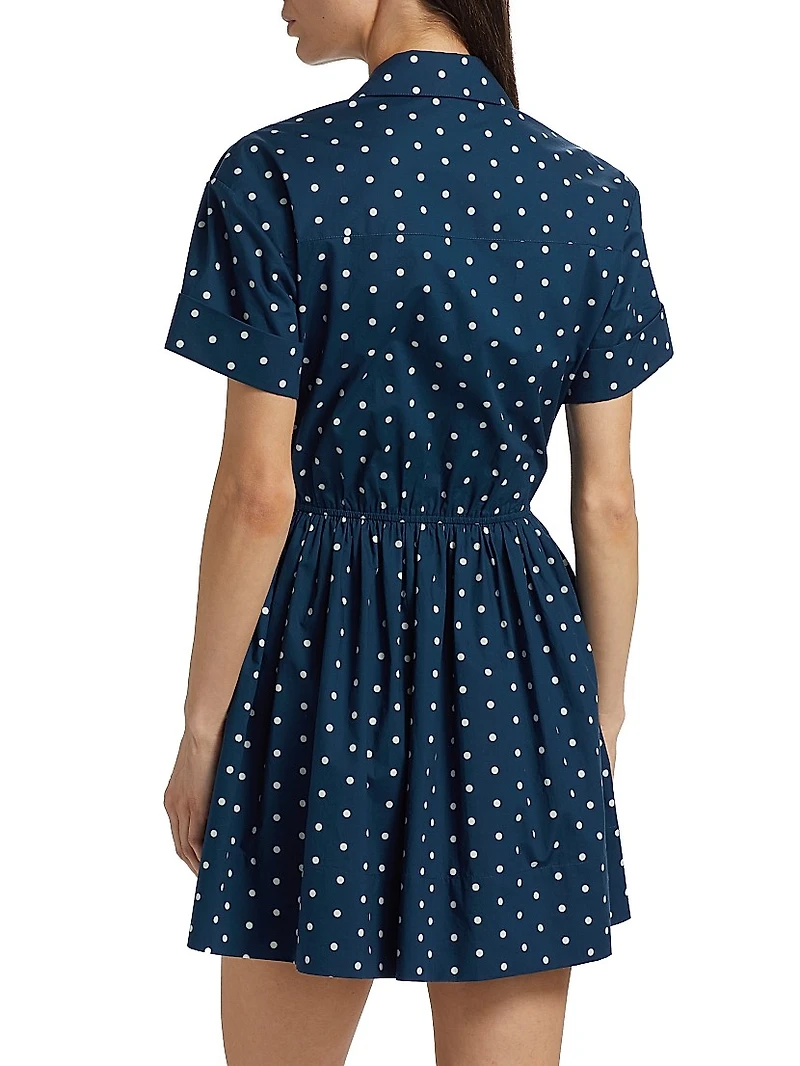 Asbury Polka Dot Cotton Poplin Mini Shirtdress
