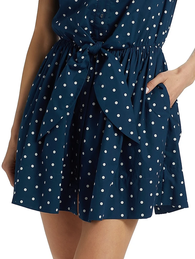 Asbury Polka Dot Cotton Poplin Mini Shirtdress