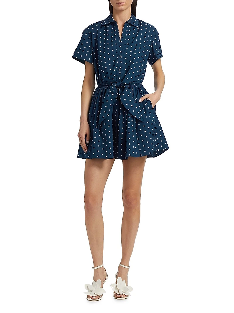 Asbury Polka Dot Cotton Poplin Mini Shirtdress