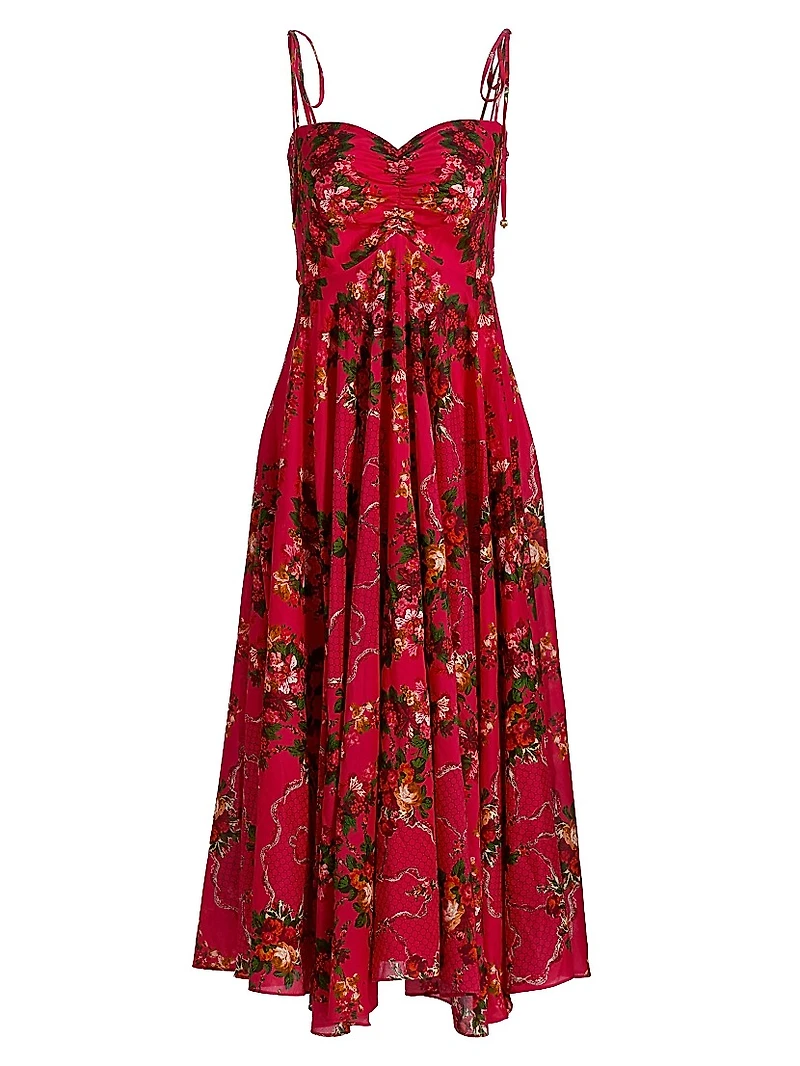 Sunray Floral Cotton Midi-Dress