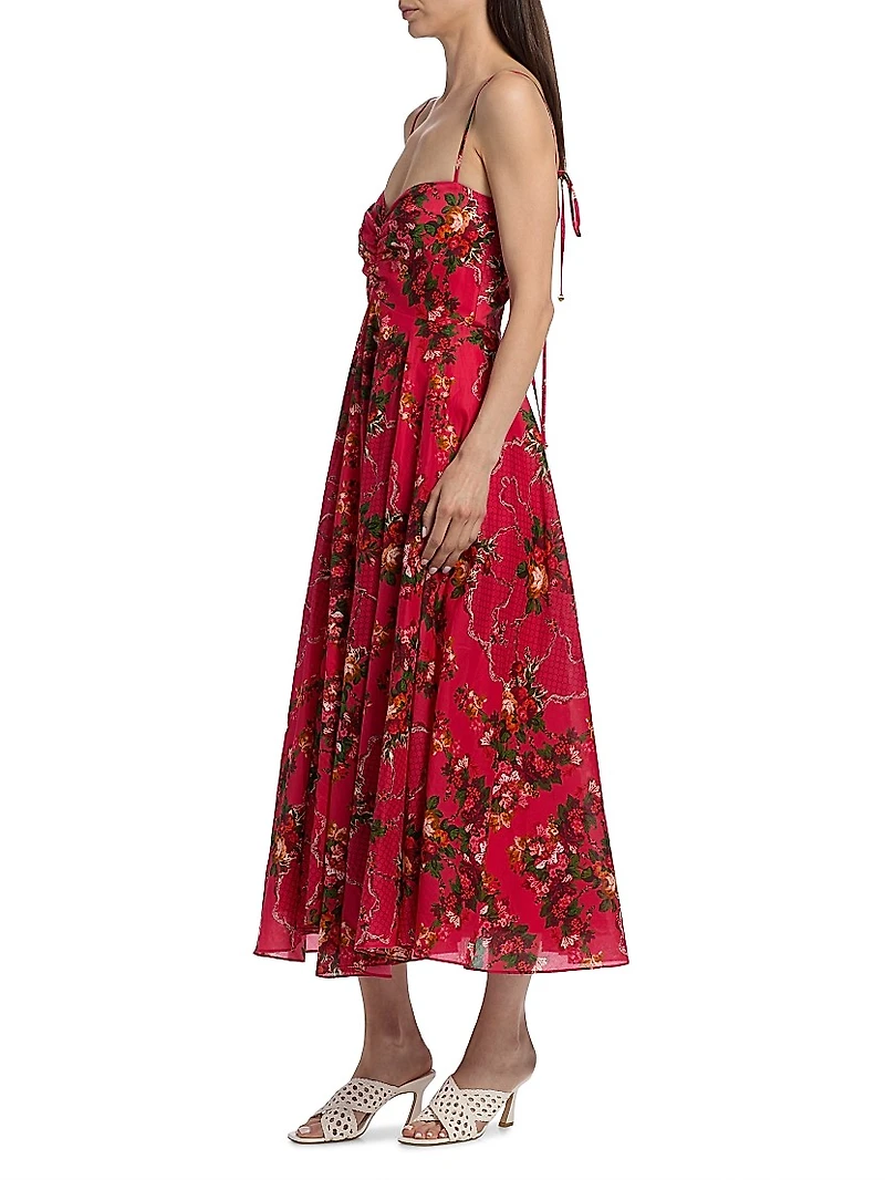 Sunray Floral Cotton Midi-Dress