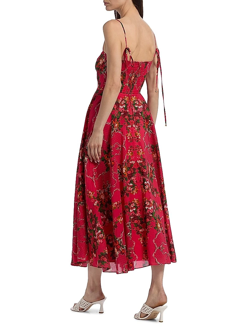 Sunray Floral Cotton Midi-Dress