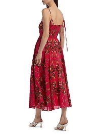 Sunray Floral Cotton Midi-Dress