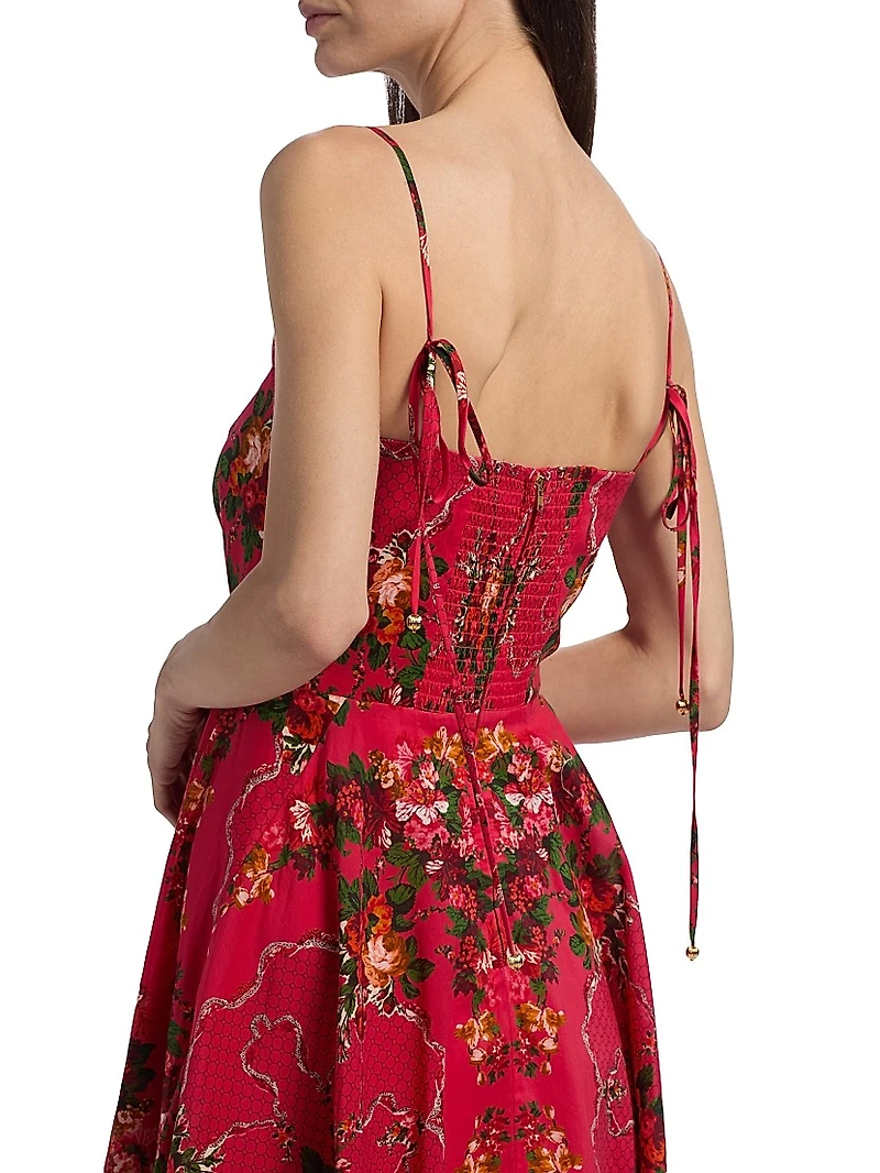 Sunray Floral Cotton Midi-Dress