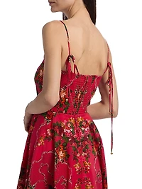 Sunray Floral Cotton Midi-Dress