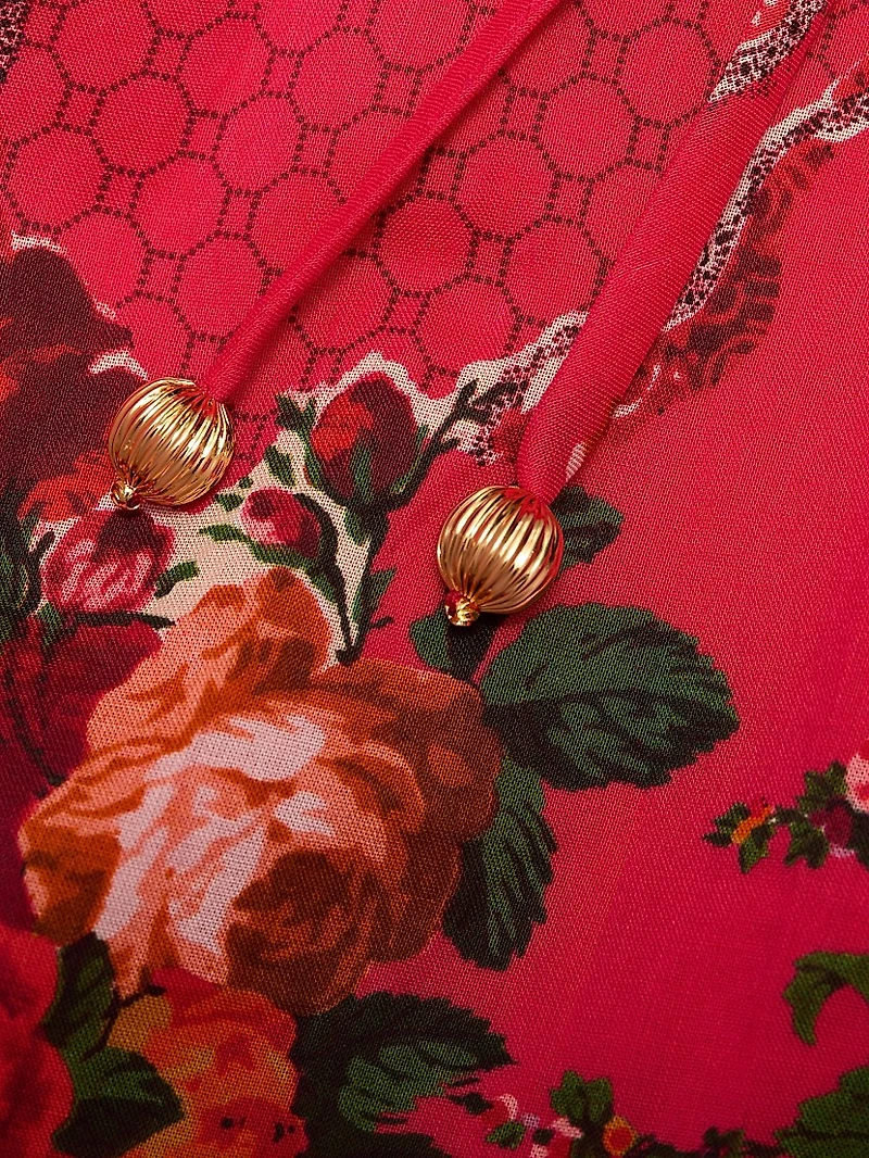 Sunray Floral Cotton Midi-Dress