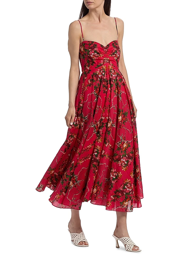 Sunray Floral Cotton Midi-Dress