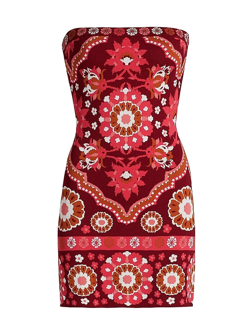 Rome Jacquard Bandeau Body-Con Minidress
