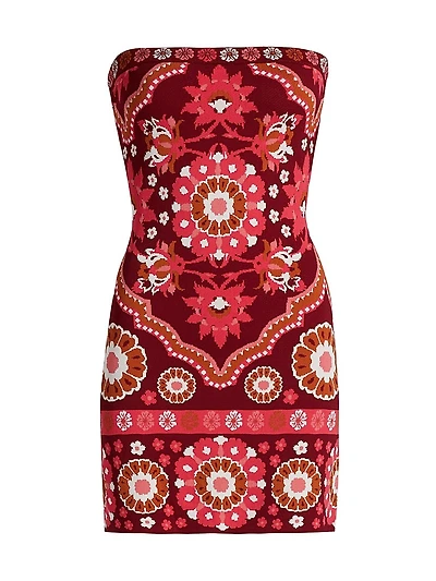 Rome Jacquard Bandeau Body-Con Minidress