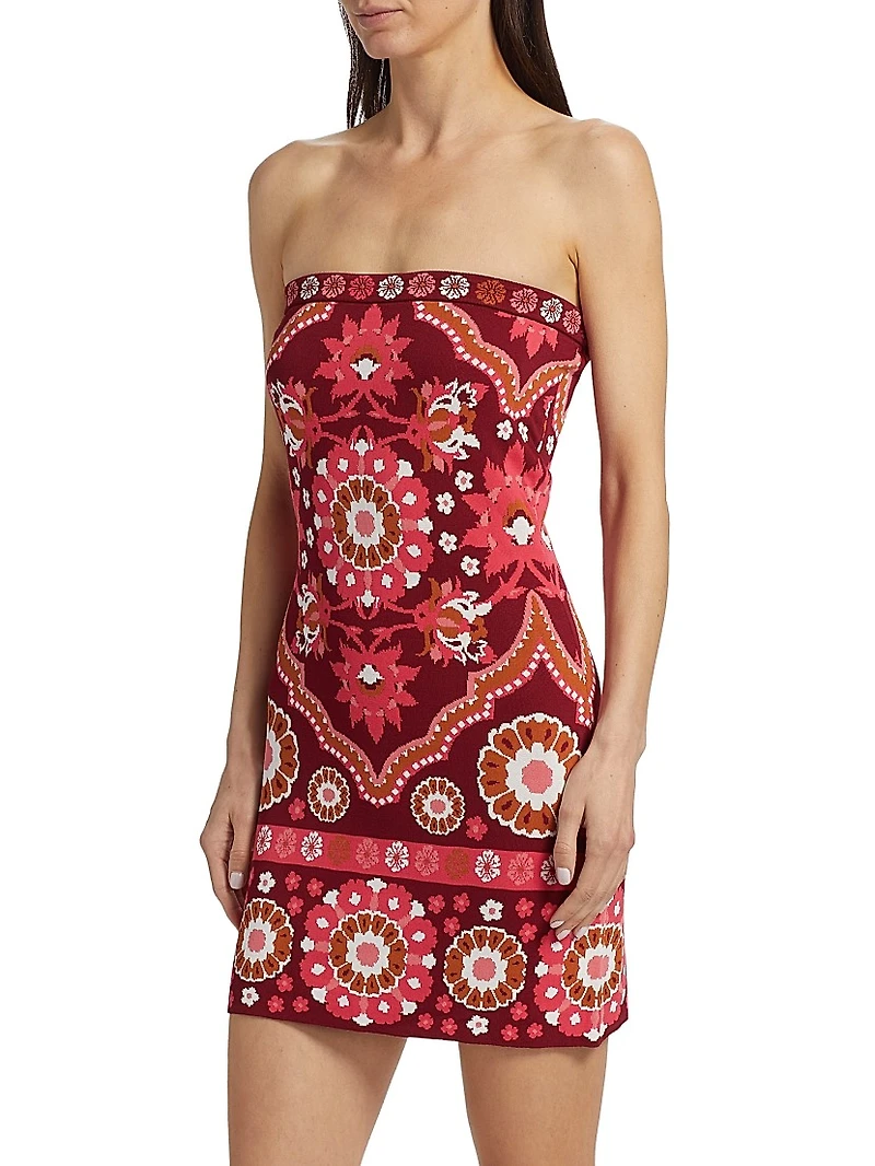 Rome Jacquard Bandeau Body-Con Minidress