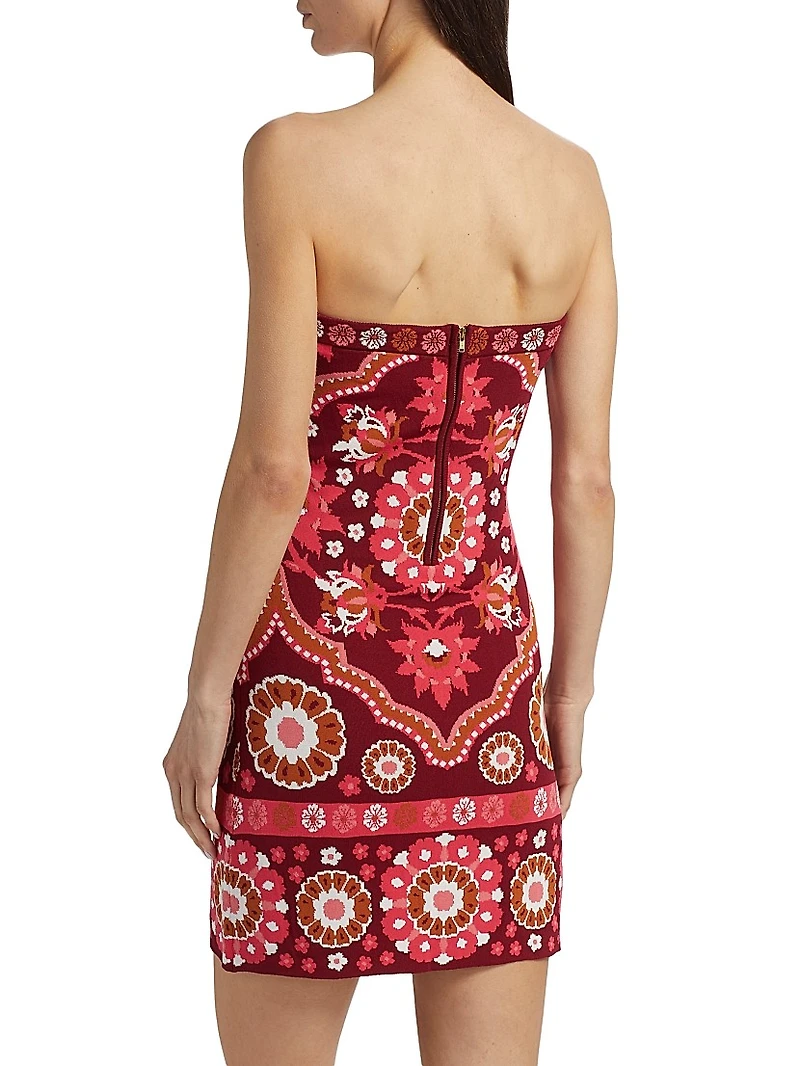 Rome Jacquard Bandeau Body-Con Minidress