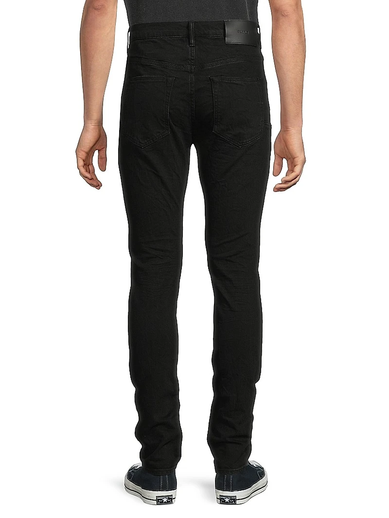 P002 Knee Slit Rinse Slim Jeans