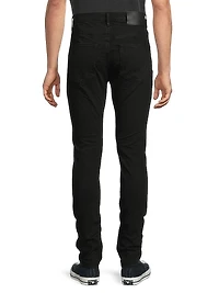 P002 Knee Slit Rinse Slim Jeans