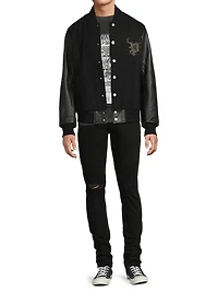 P002 Knee Slit Rinse Slim Jeans