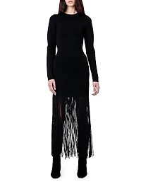 Fiorella Fringe-Trimmed Bodycon Dress