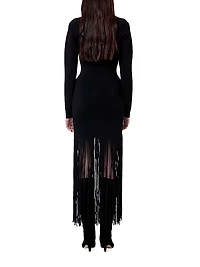 Fiorella Fringe-Trimmed Bodycon Dress