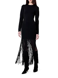 Fiorella Fringe-Trimmed Bodycon Dress