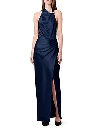 Galilea Satin Draped Maxi Dress