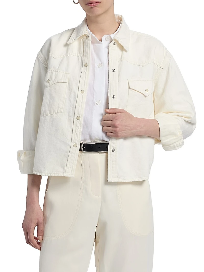 Stretch Cotton Crop Jacket