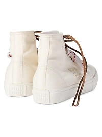 Washed Denim High-Top Sneakers