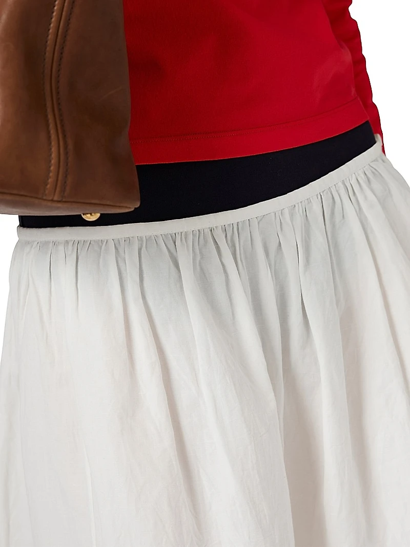 Slubbed Poplin Skirt