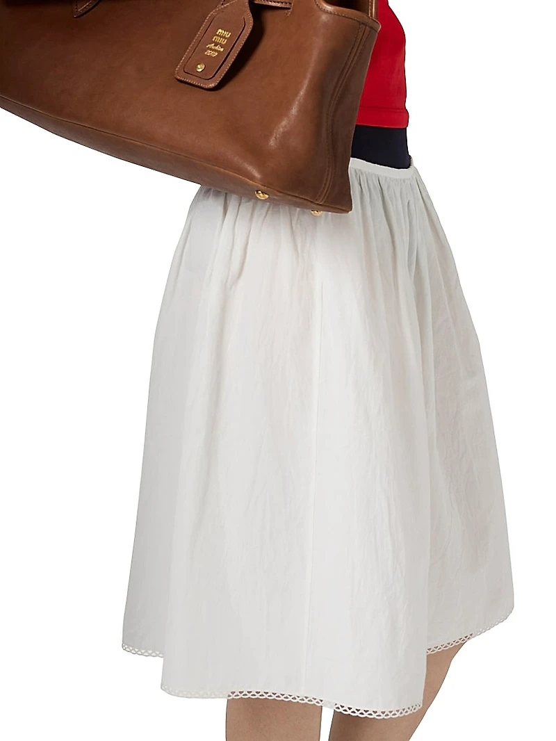 Slubbed Poplin Skirt